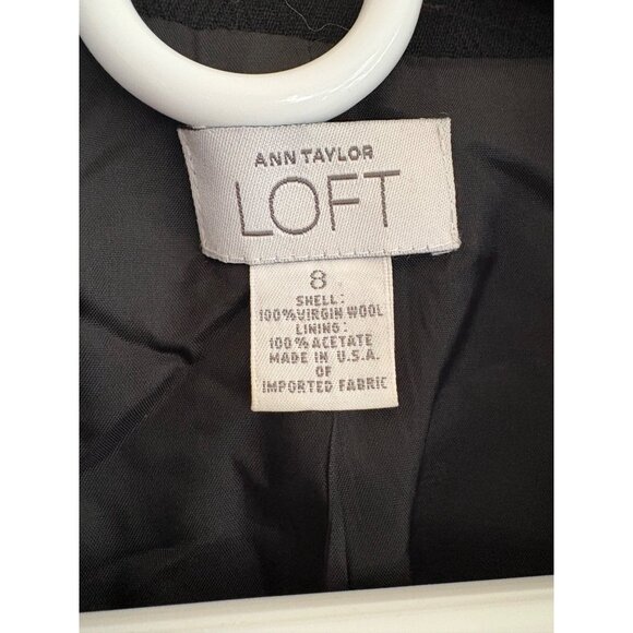 Ann Taylor LOFT Double-Breasted Virgin Wool Blazer Black Women’s Size 8 - Picture 7 of 11